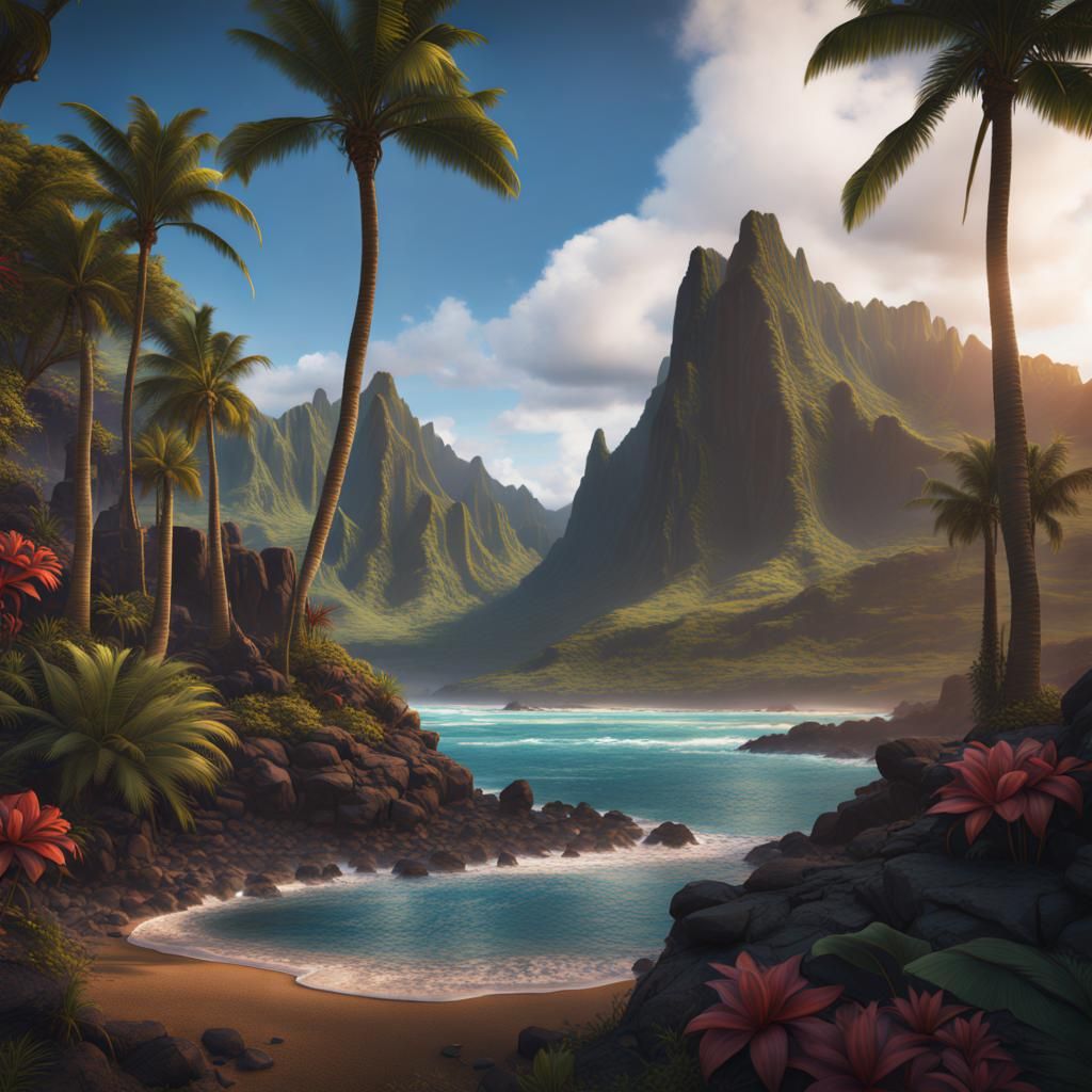 Fantastical Hawaii Concept Art in Deep Color