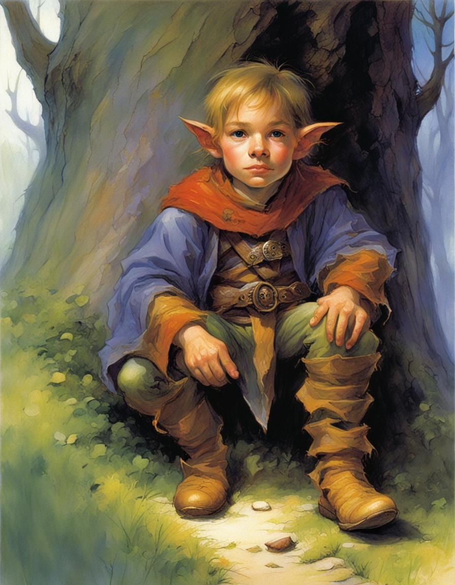 Colorful Halfling Character in Fantasy Style