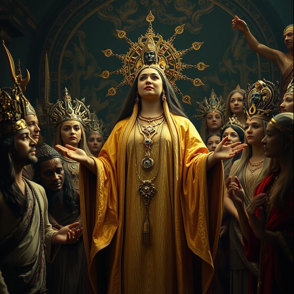 Divine Mother in Epic Glory: Gods and Goddesses Pay Homage