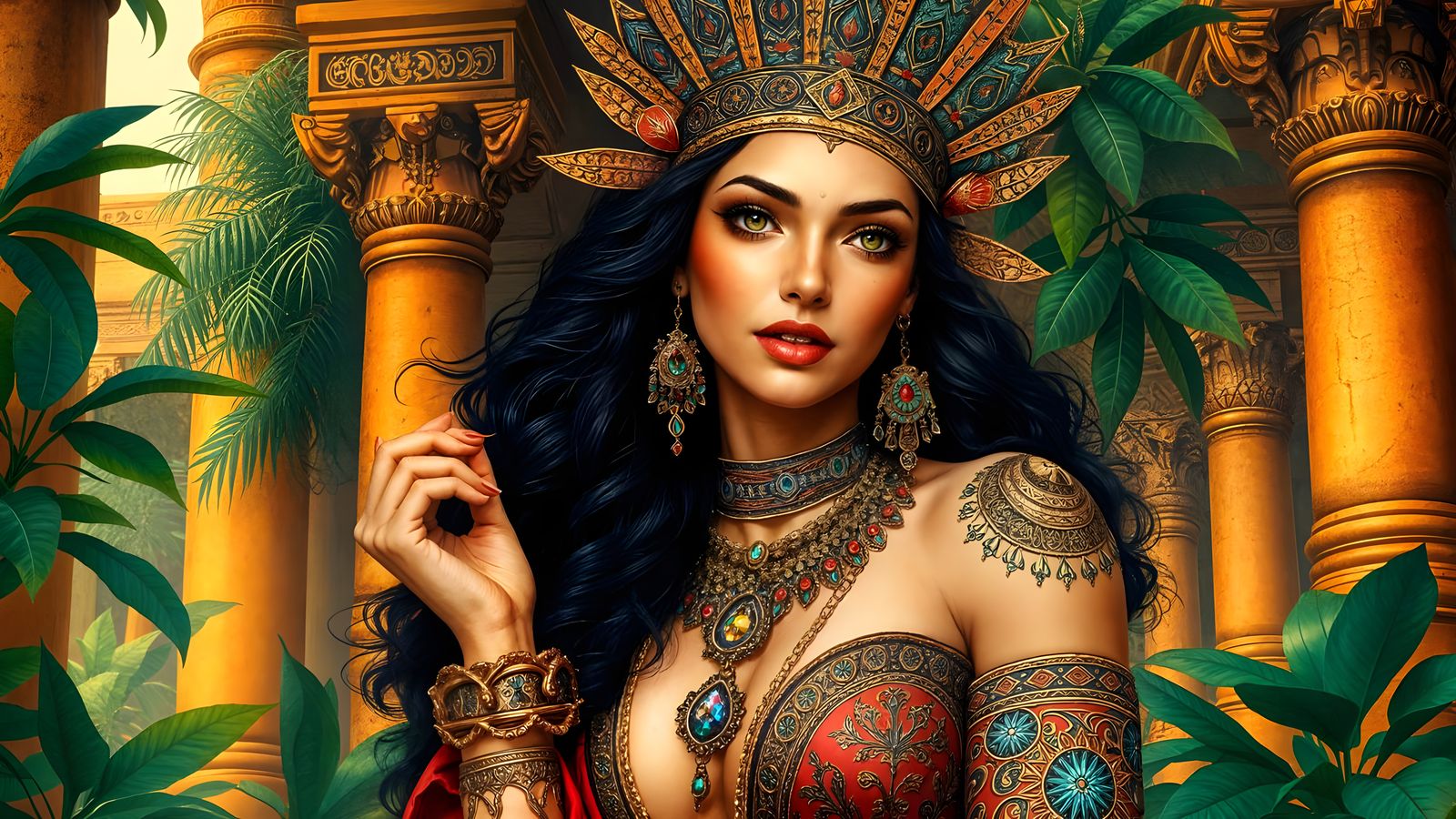 Mystical Babylonian Goddess in Gypsy Style