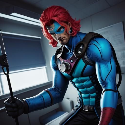 Doctor in Hospital Room: Comic Book Art