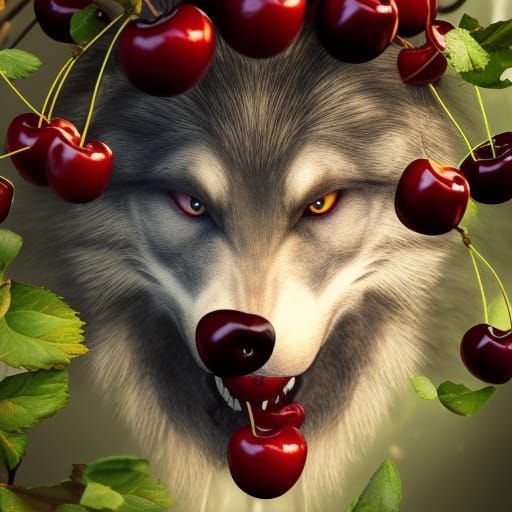 Werewolf's Sweet Cherry Feast: Fantasy Concept Art