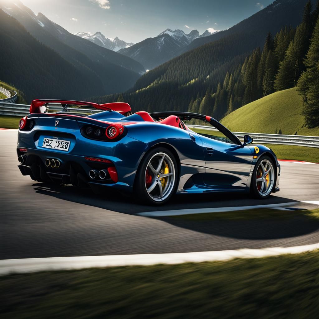Ferrari Overtakes Porsche: Detailed Matte Painting