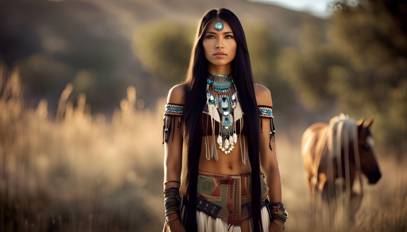 Beautiful native American Indian woman