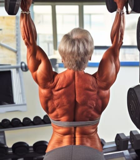 Muscular Female Bodybuilder at 61 Years Old