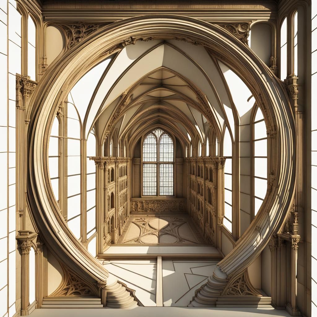 Gothic Architecture in Golden Ratio Design