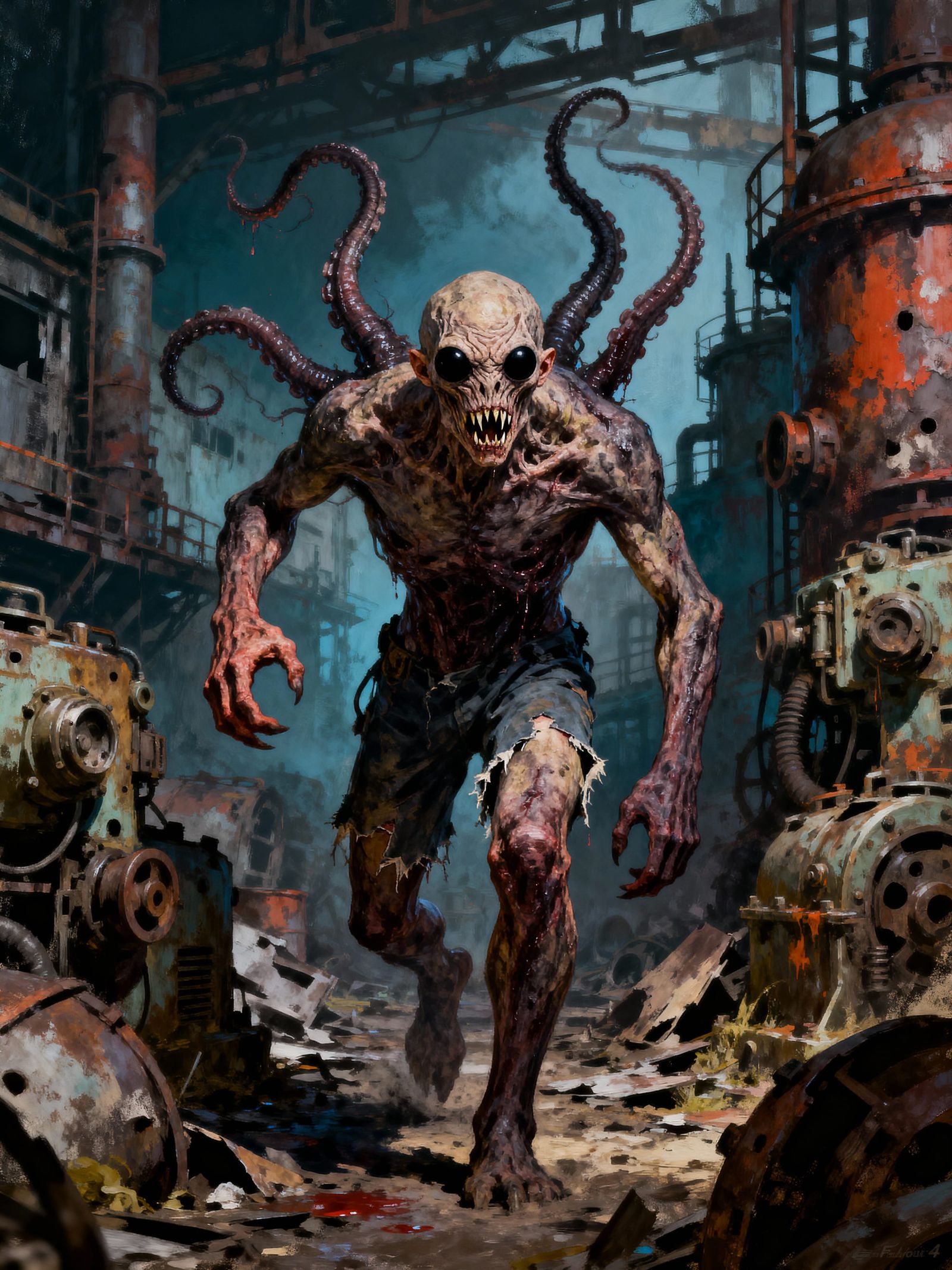 Mutant Ravager in Post-Apocalyptic Ruins