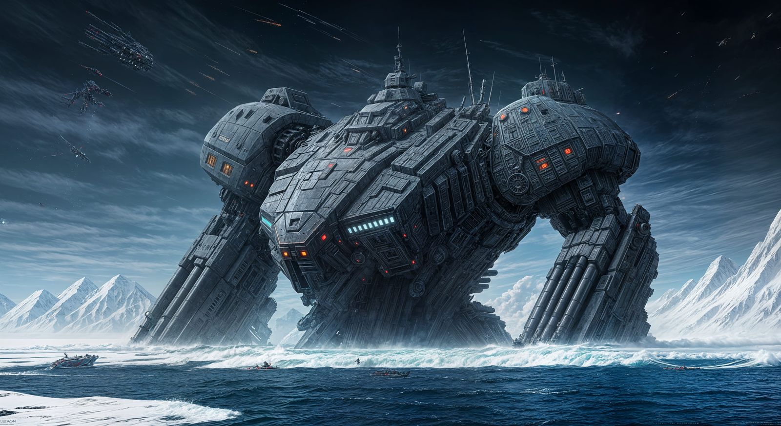 Mecha Krill Destroyer with Cannons