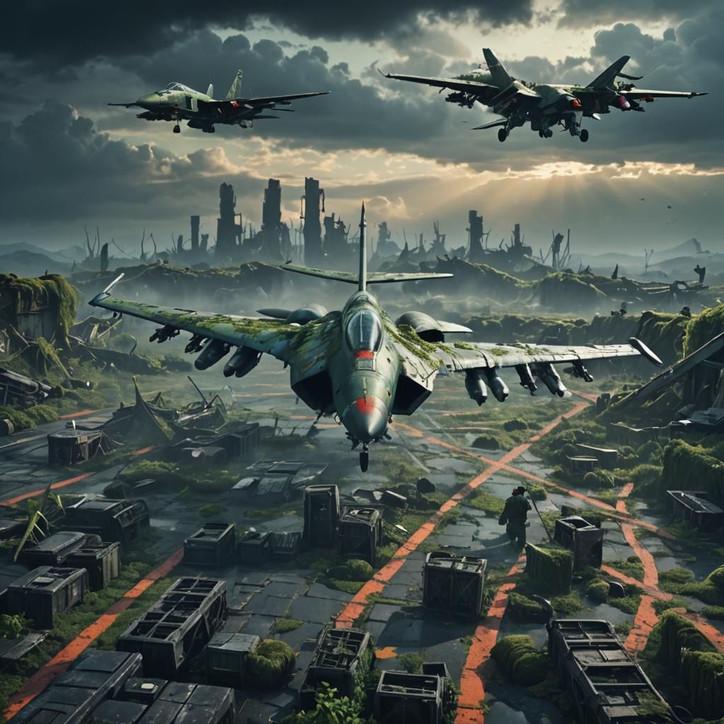 Nature Reclaims a Weathered Fighter Jet