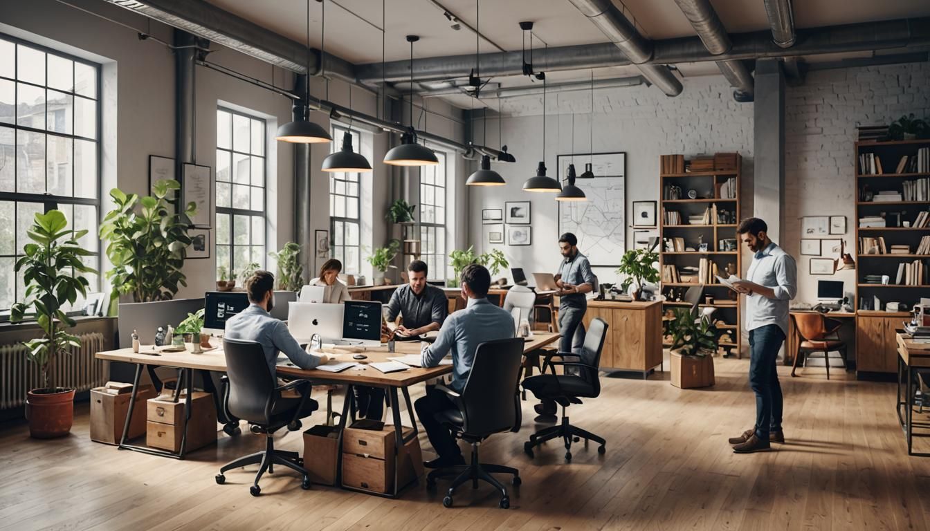 Engineers Teamwork in a Beautiful Modern Office