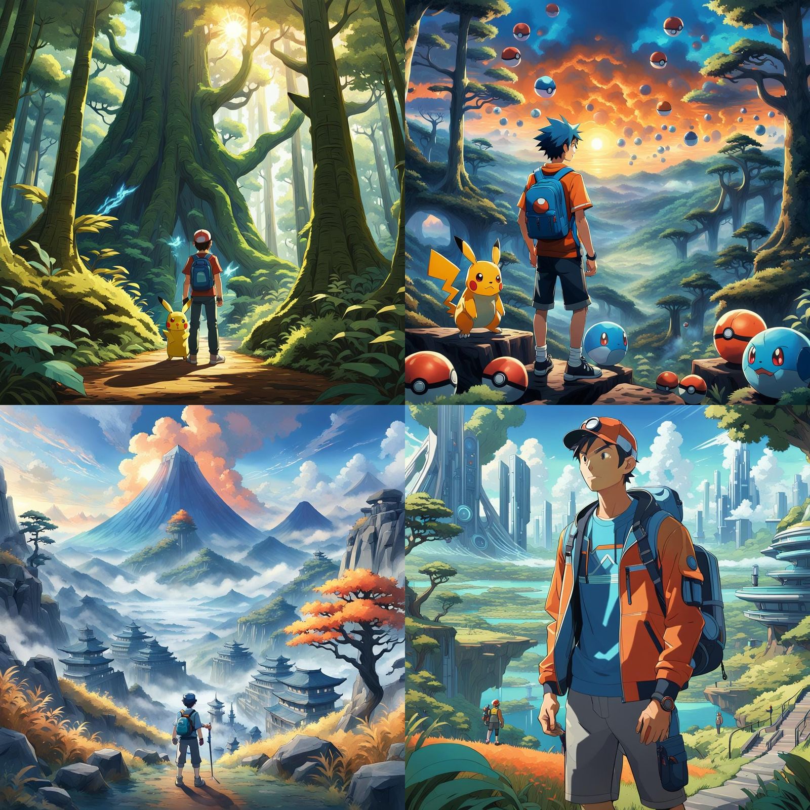 Pokémon Trainer's Johto Challenge: Detailed Matte Painting