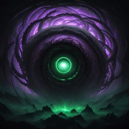 Eldritch Horror Emerges from Vortex: Cinematic Film Still