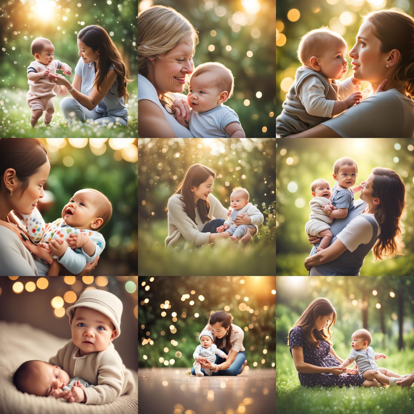 Heartwarming Mother-Baby Portrait with Bokeh