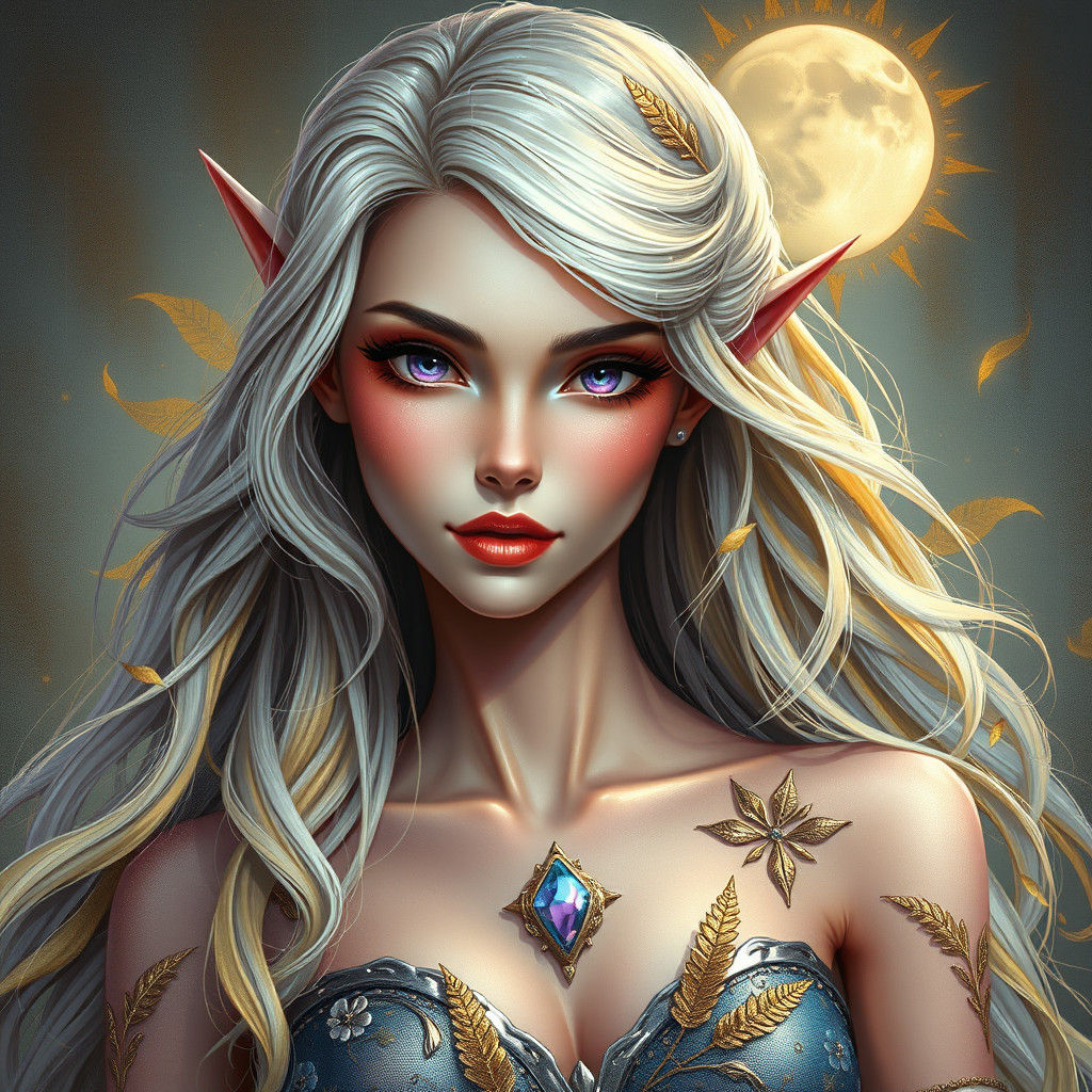 Elven Princess Elara in Graffiti Splash Art Style