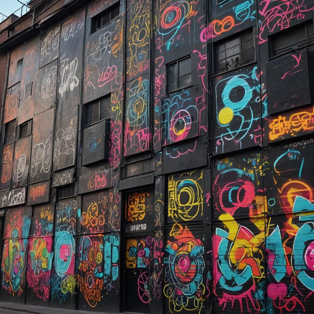 Neon Noir Urban Street Art in 8K