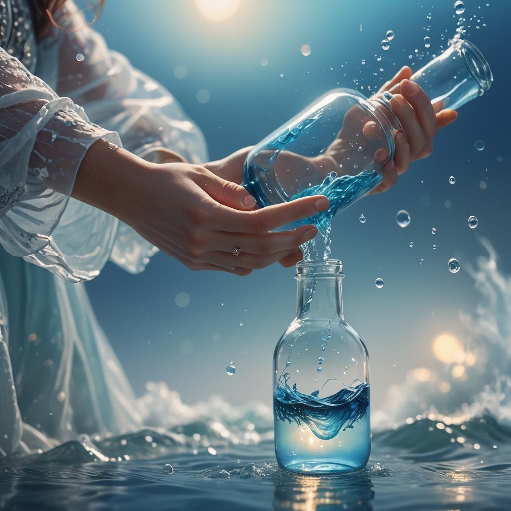Ocean in a Bottle: Dreamlike Digital Art