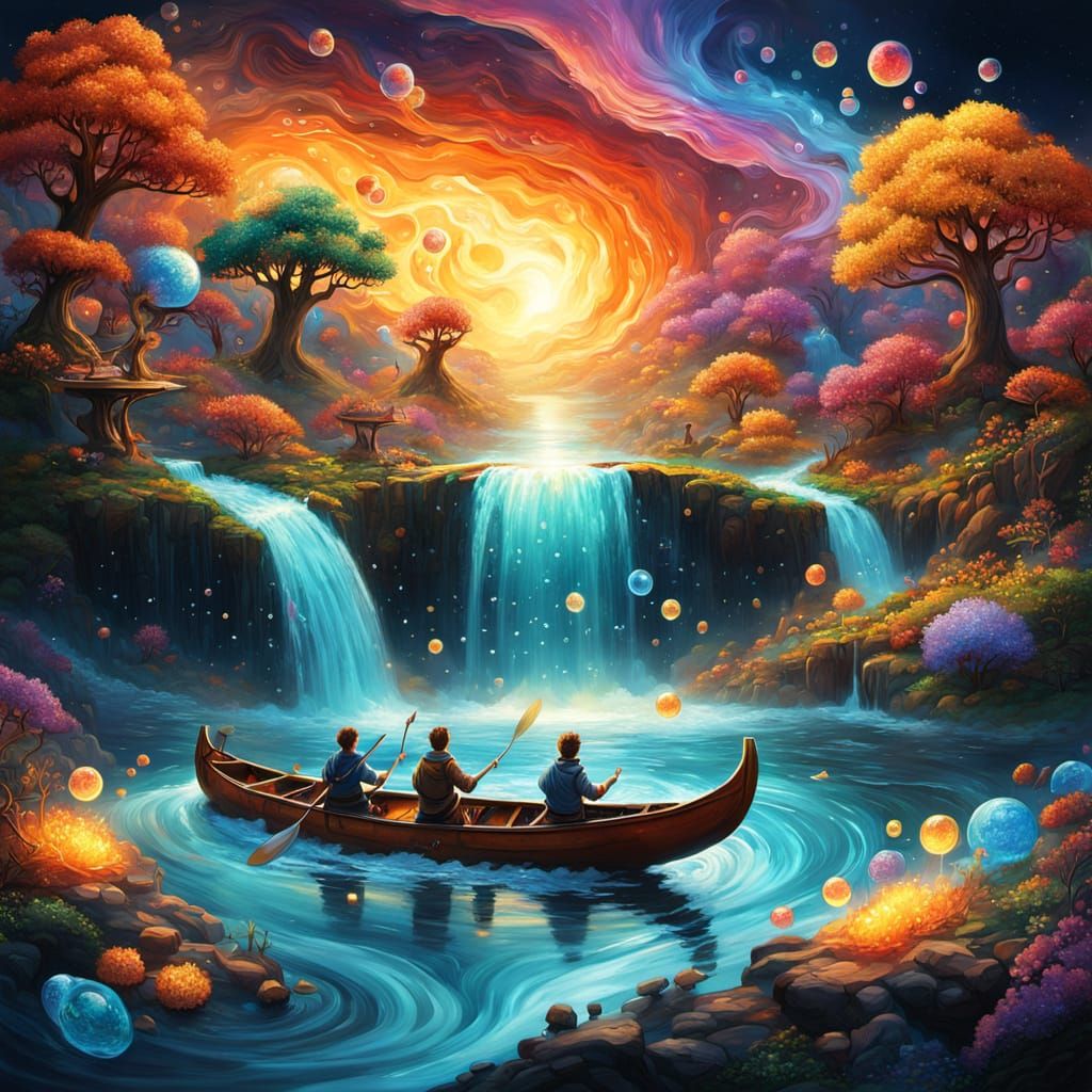 Fantasy World of Flowing Liquids and Honey River