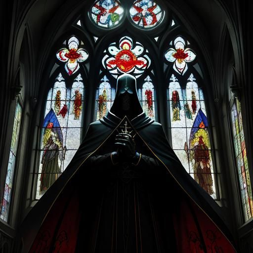Sinister Stained Glass Window Art