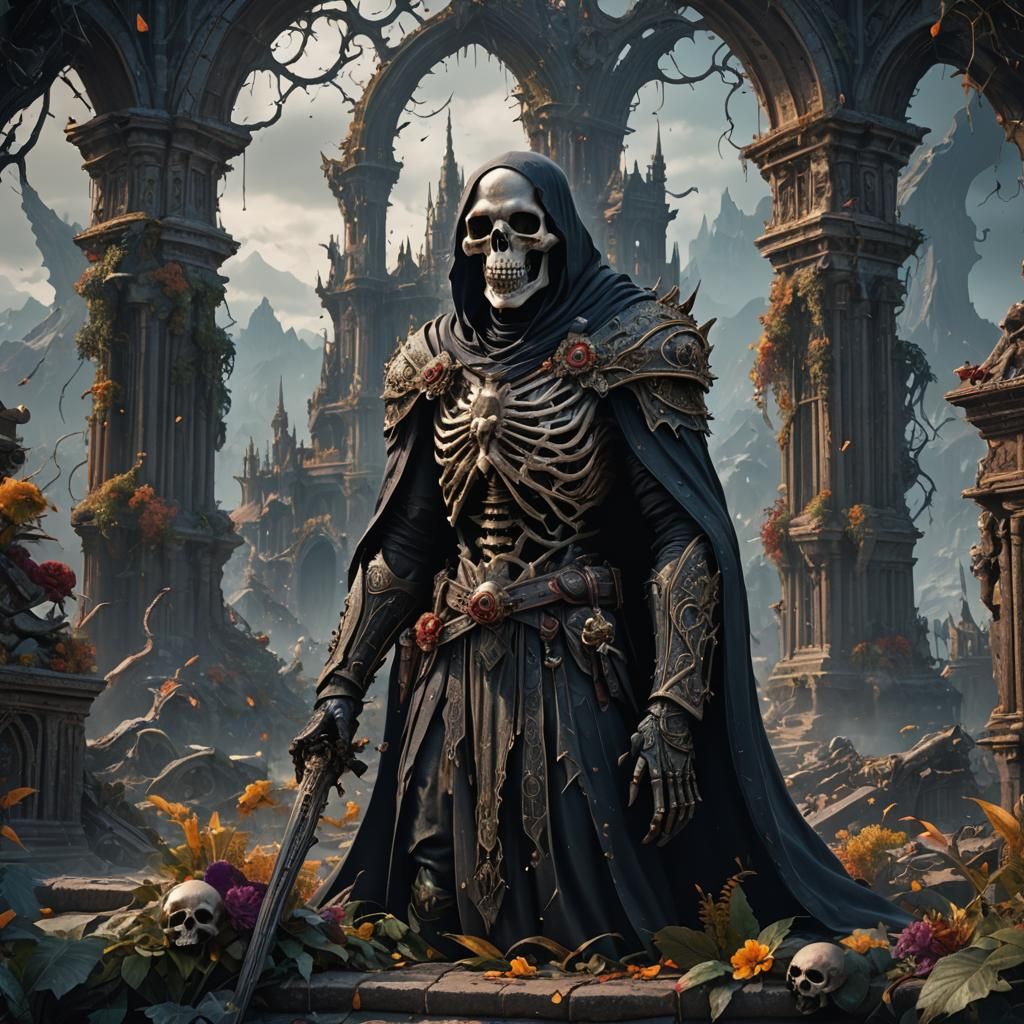 Detailed Matte Painting of Death in Deep Color