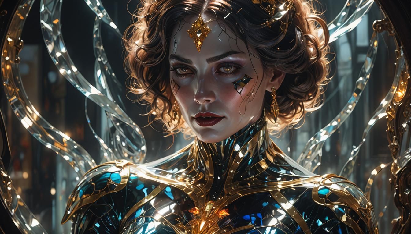 Glass Woman: Beautiful Art in 8K Resolution