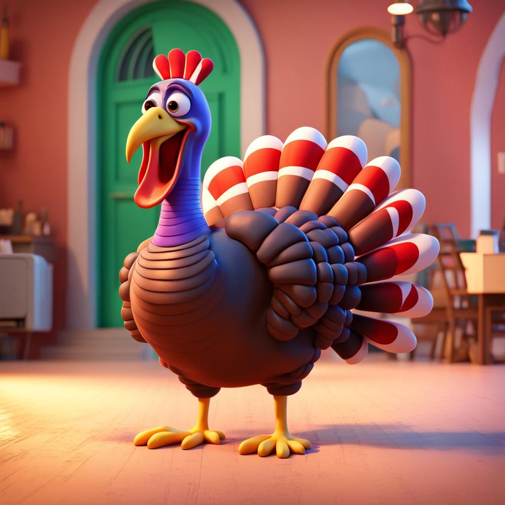 Pixar-Style 3D Turkey Concept Art