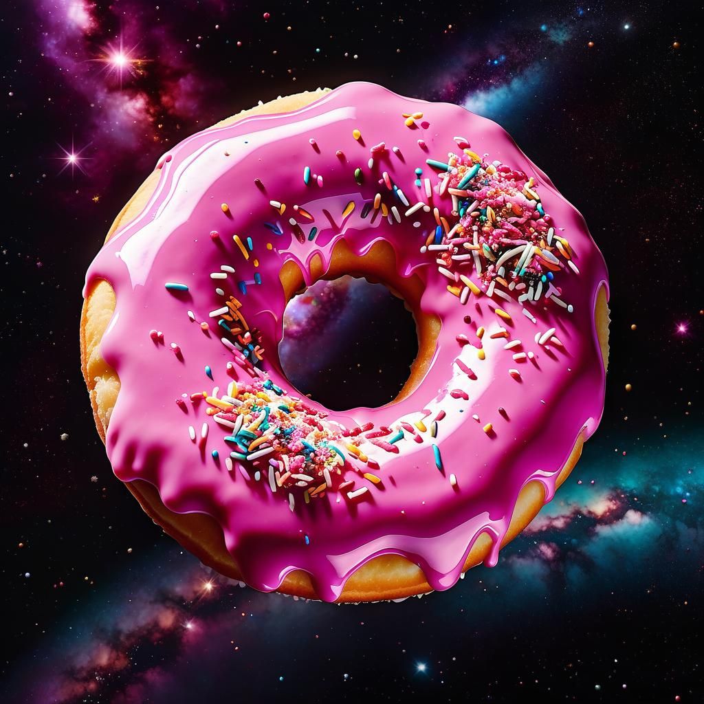Donut Floats in Space: Retrofuturistic Psychedelic Art
