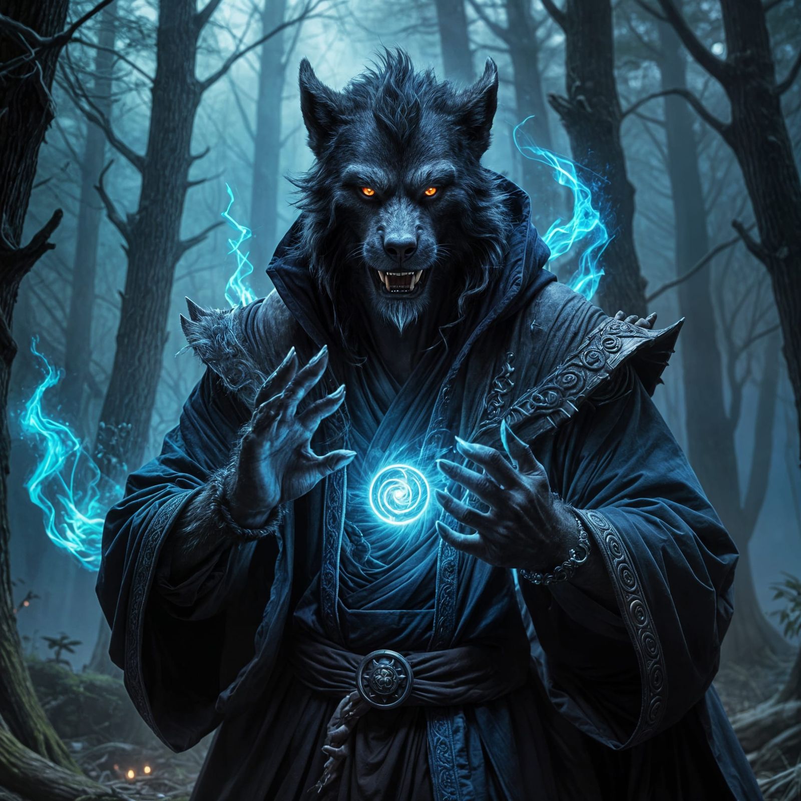 Werewolf Monk Channeling Energy into Claws