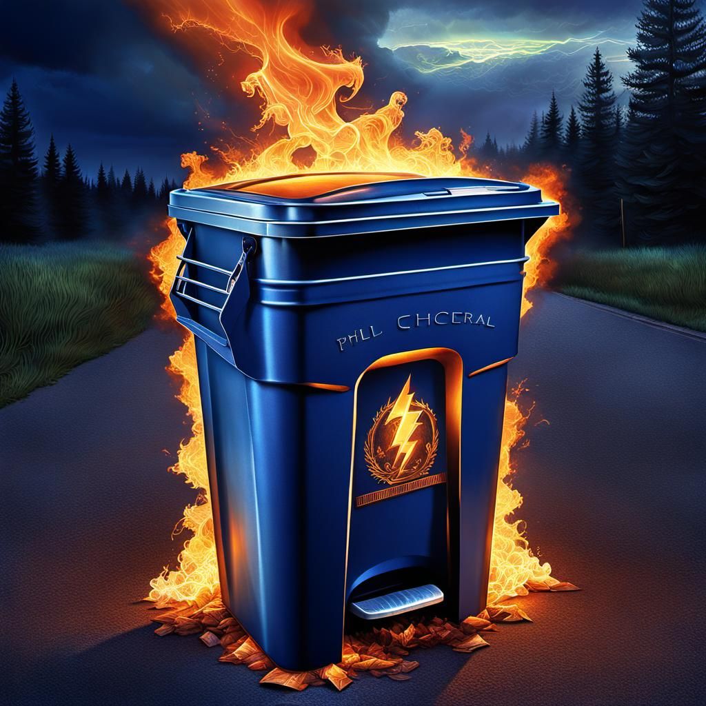 Burning Trash Can