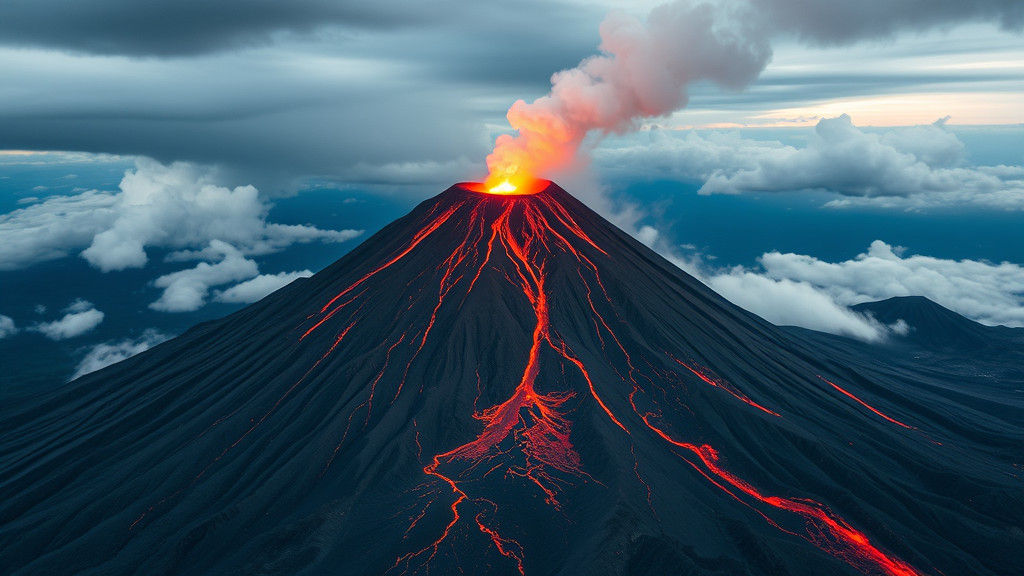 Dramatic Drone View of Mount Merapi Eruption