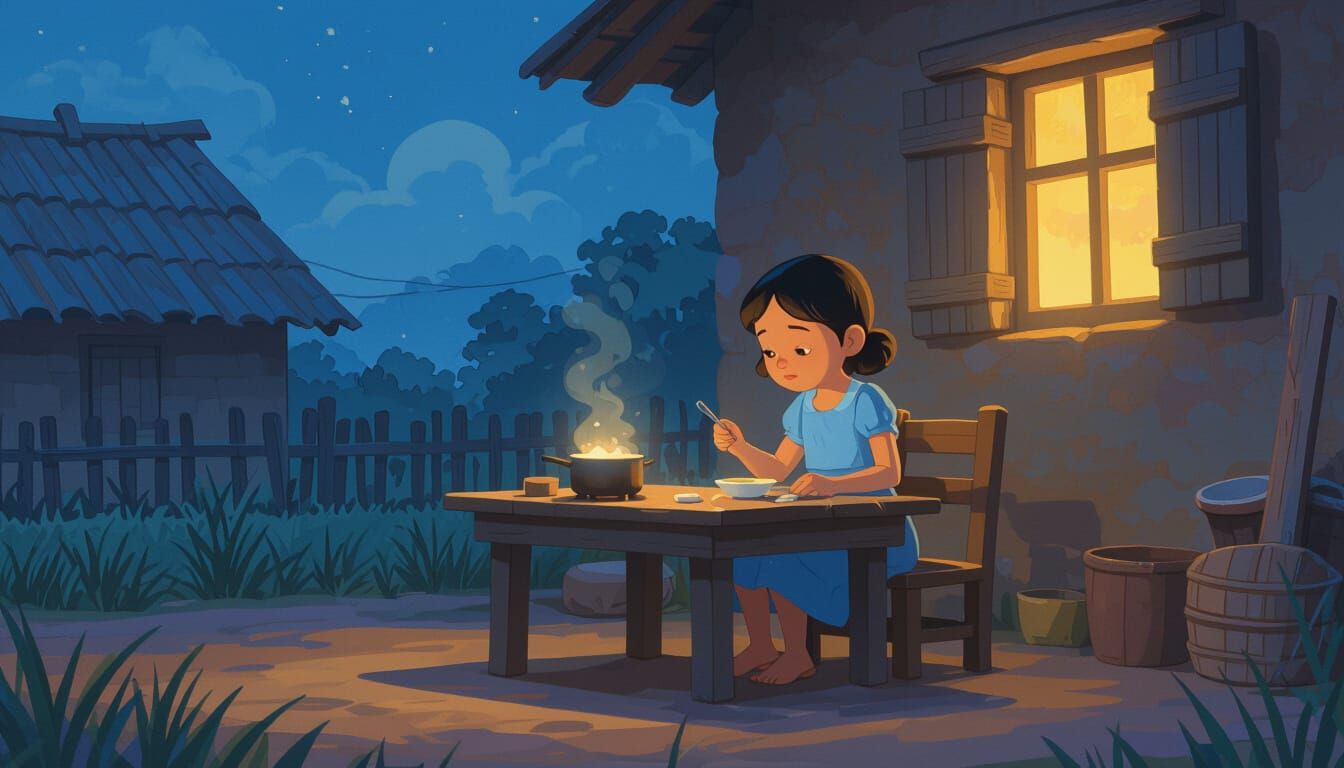 Salma Cooking Dinner: 3D Pixar-Style Scene