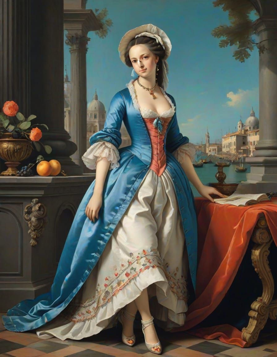 Bust of a Beautiful Woman in a Classical Style