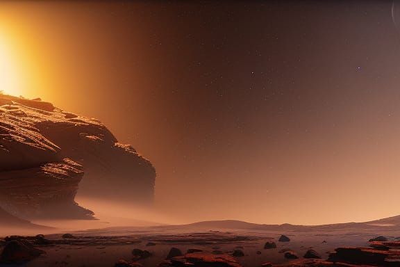 Europa Moonscape: Hyperdetailed Night Sky Concept Art