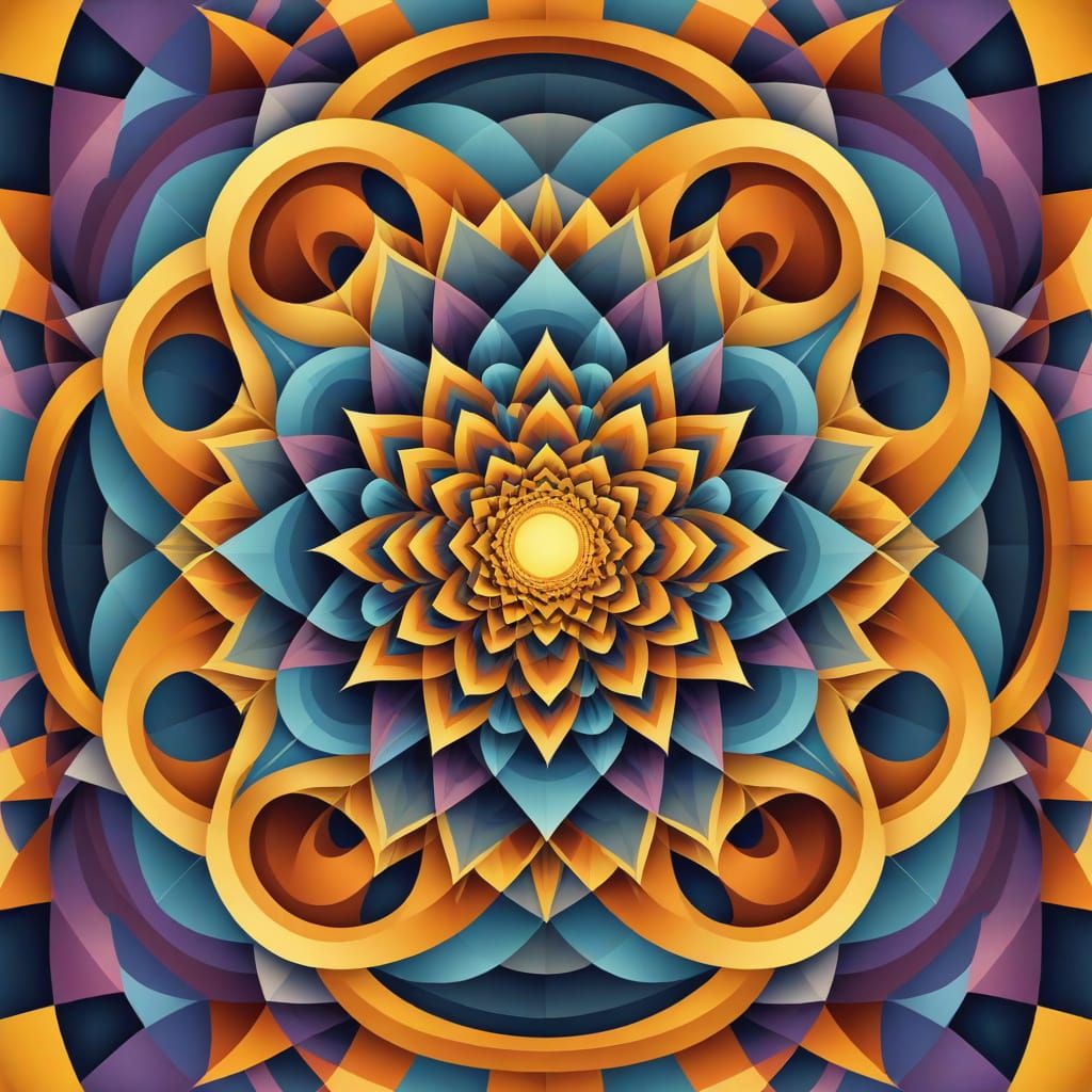 Vibrant Fractal Landscape in Cyberpunk Aesthetic