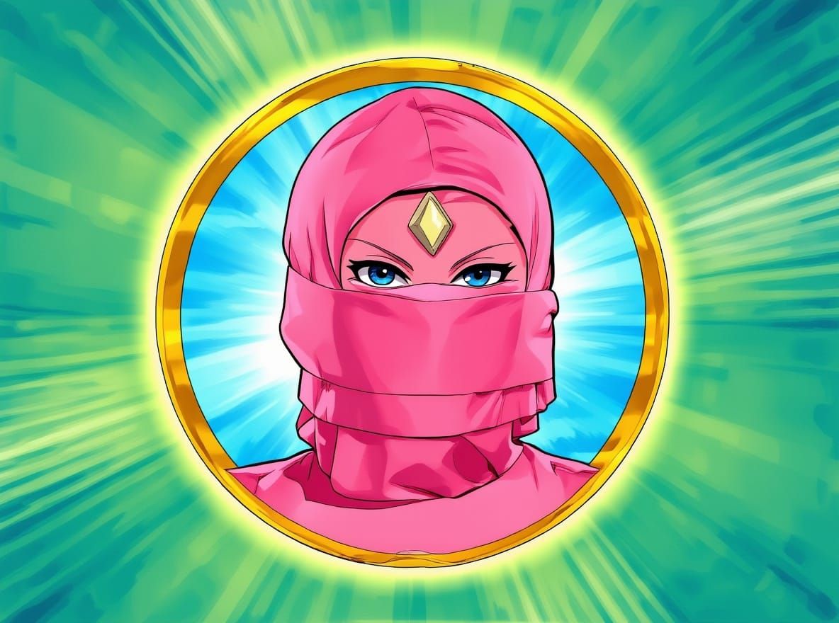 Pink Ninja Ranger Transformation in Anime Style