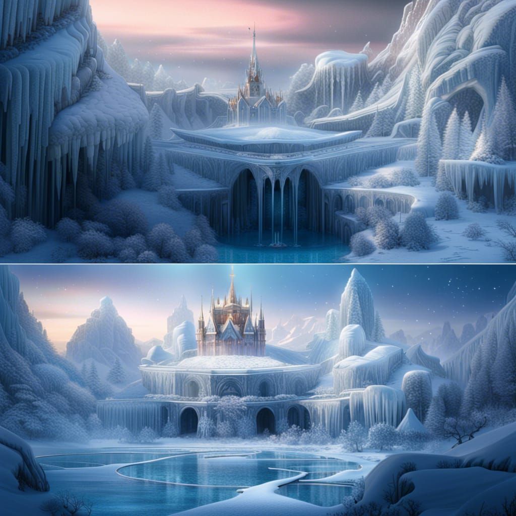 Frozen Lotus Flower: Epic Digital Matte Painting