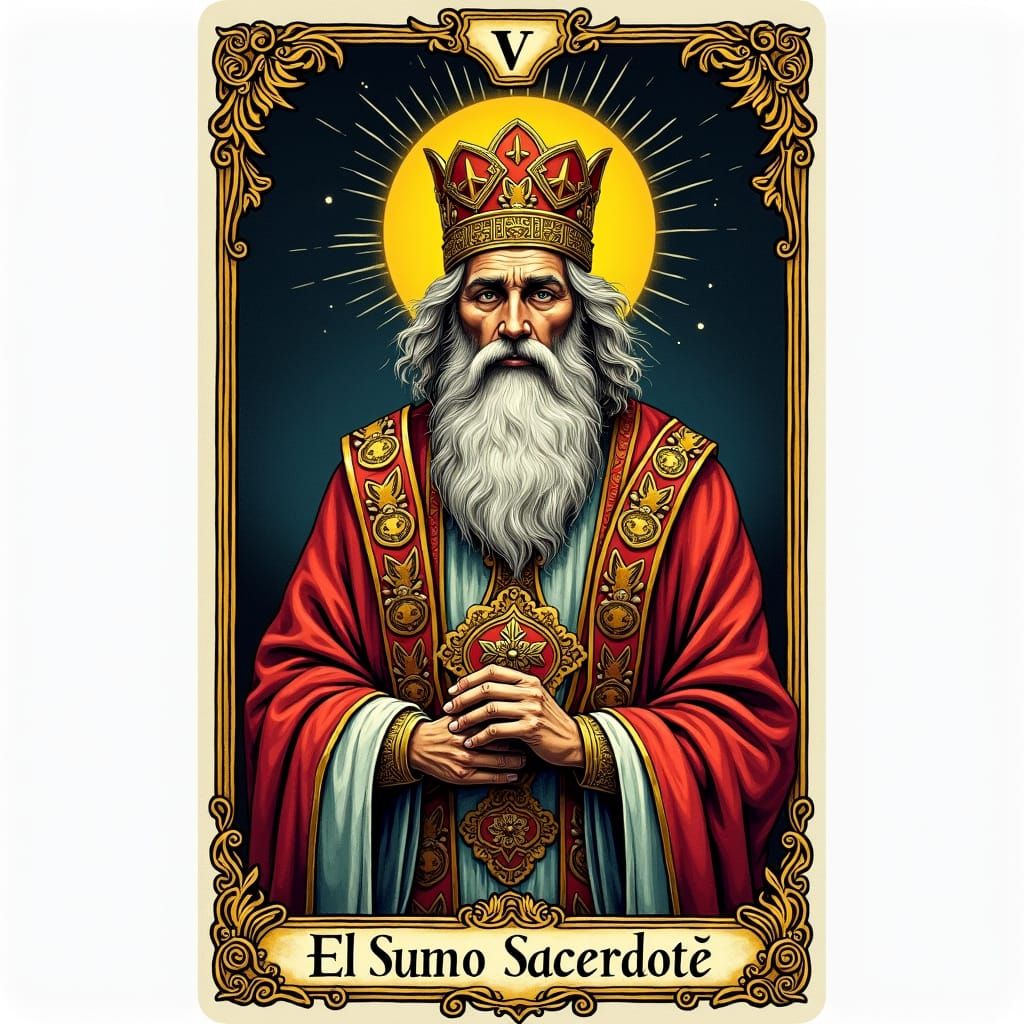 High Priest Tarot Card Illustration in Rider-Waite Style