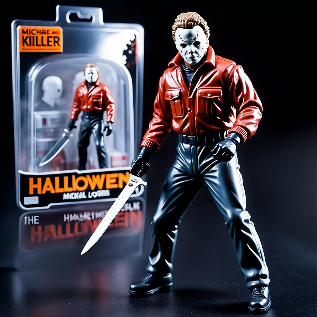 Unmasking Terror: Collectible Michael Myers Action Figure with Long Sharp Knife