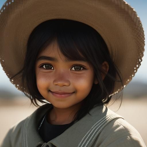 Smiling Mexican Girl Portrait in Earth Tones