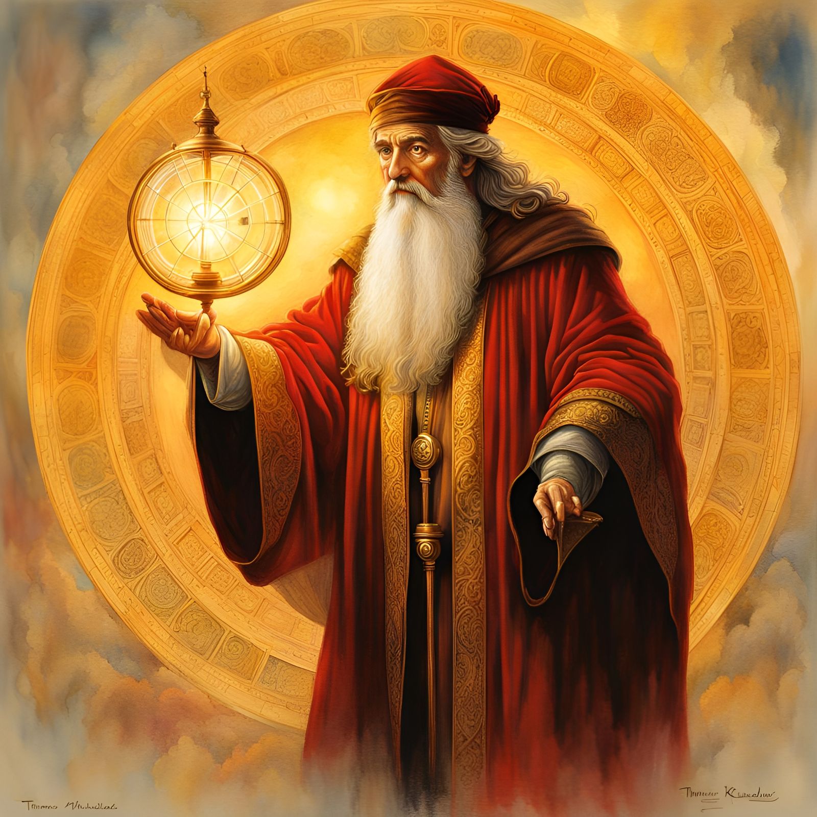 Merlin the Magician in Radiant Golden Light