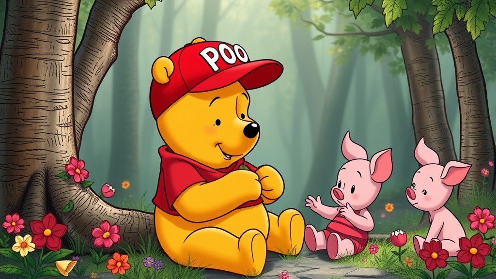 Winnie the Pooh in the Woods with Piglet