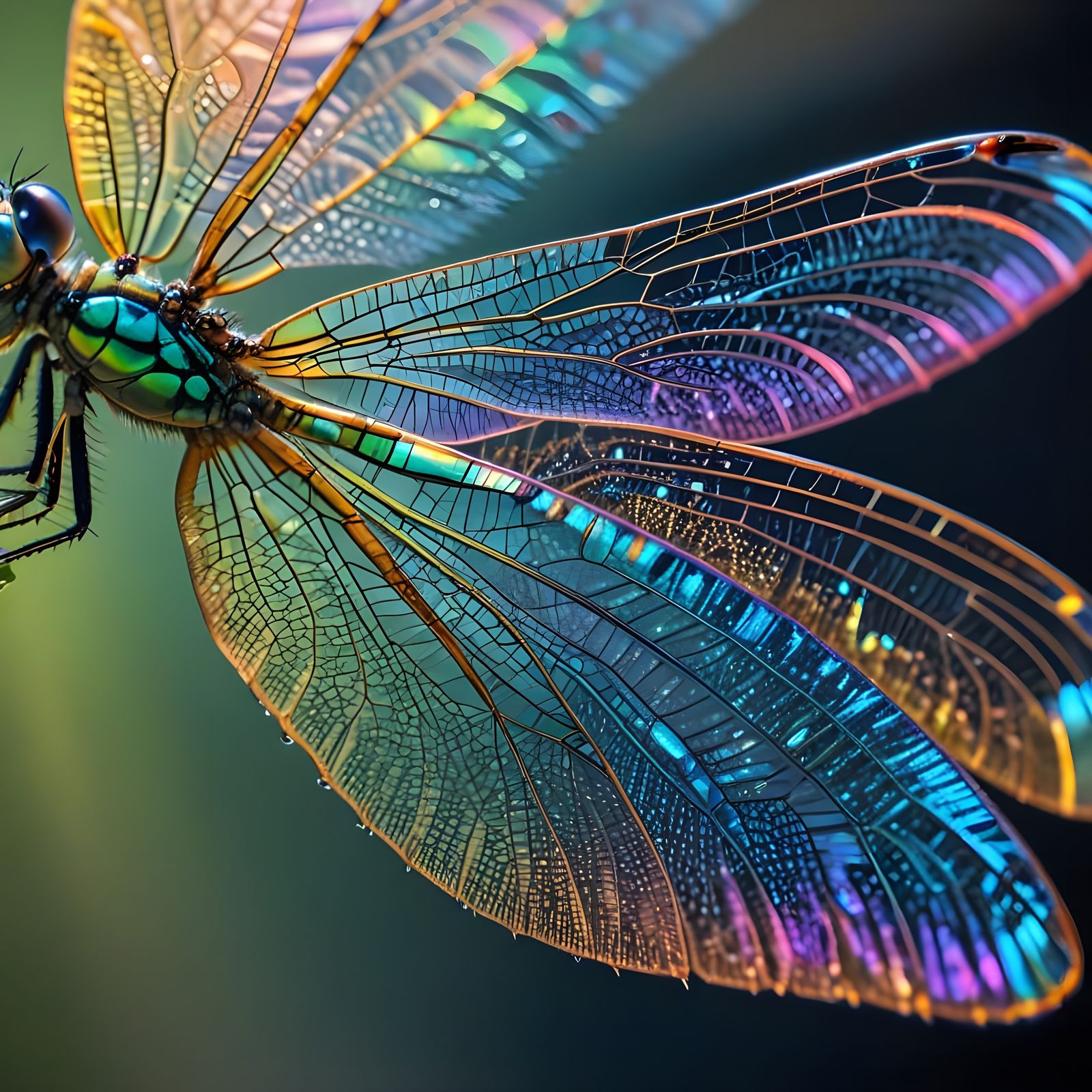 Macro photo of dragonfly wings