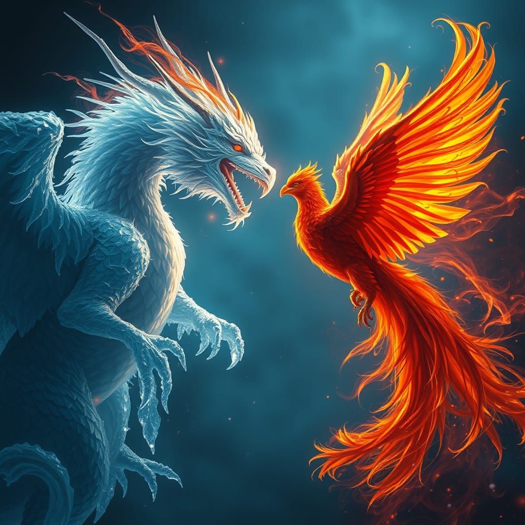 Fiery Phoenix vs. Icy Dragon in Eternal Duel