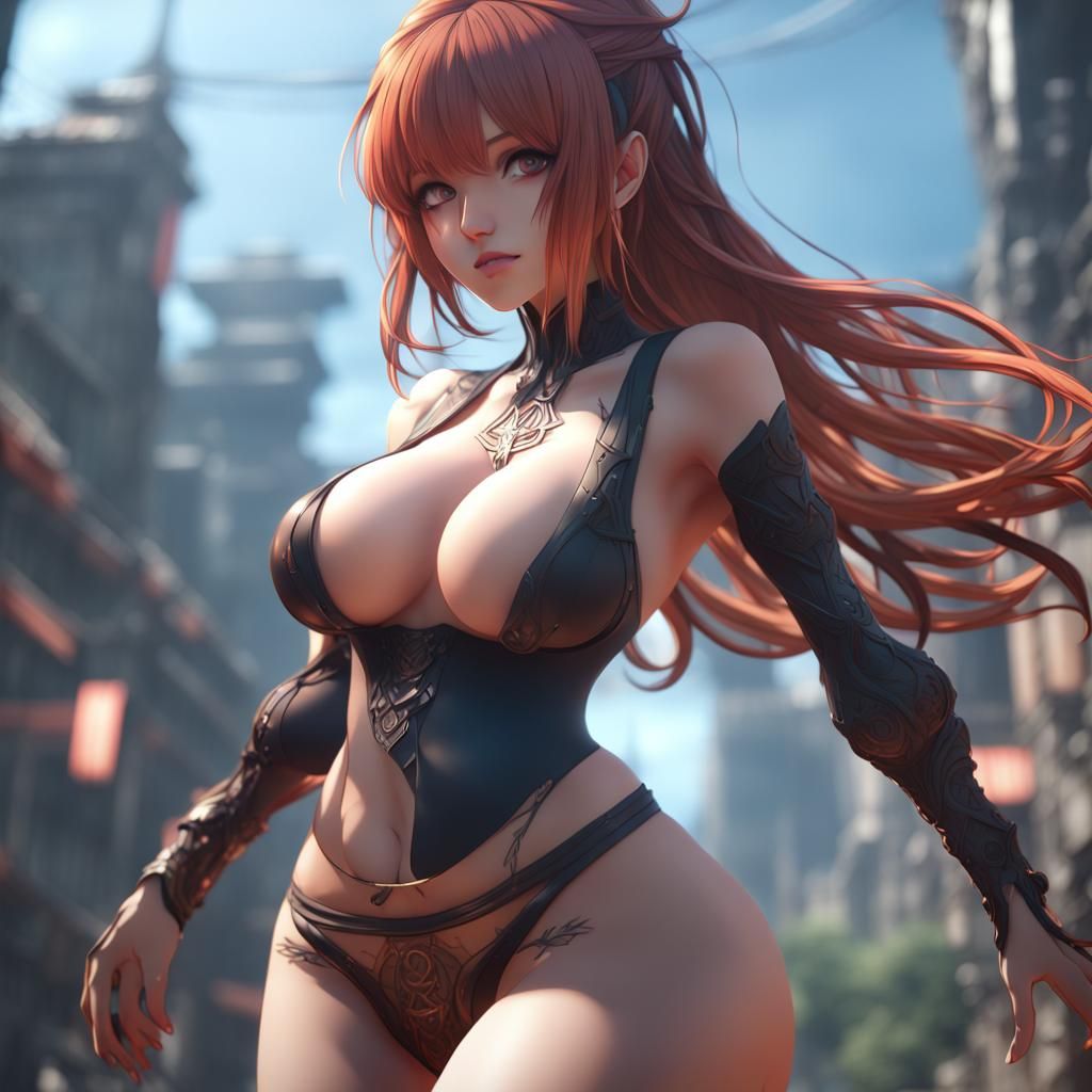 Anime Woman: Detailed Digital Matte Painting