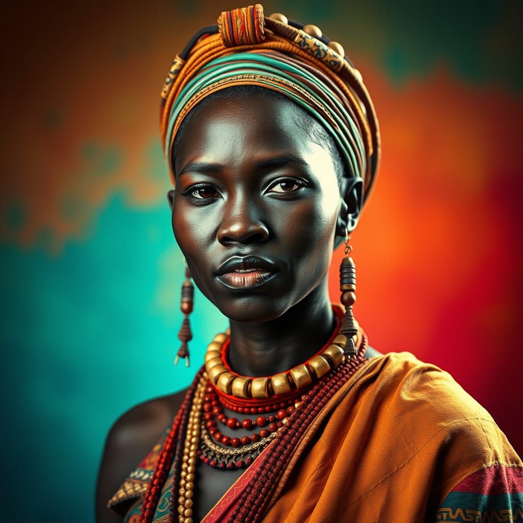 Zimbabwean Woman Portrait with Dramatic Lighting
