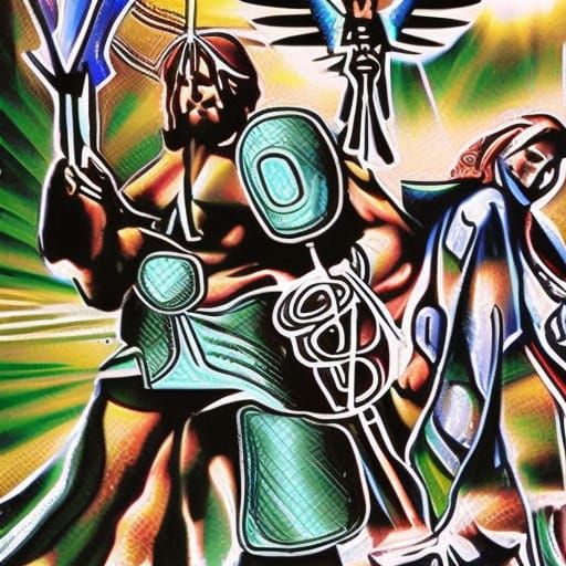 Group of Legends in Hyperdeep Color Concept Art