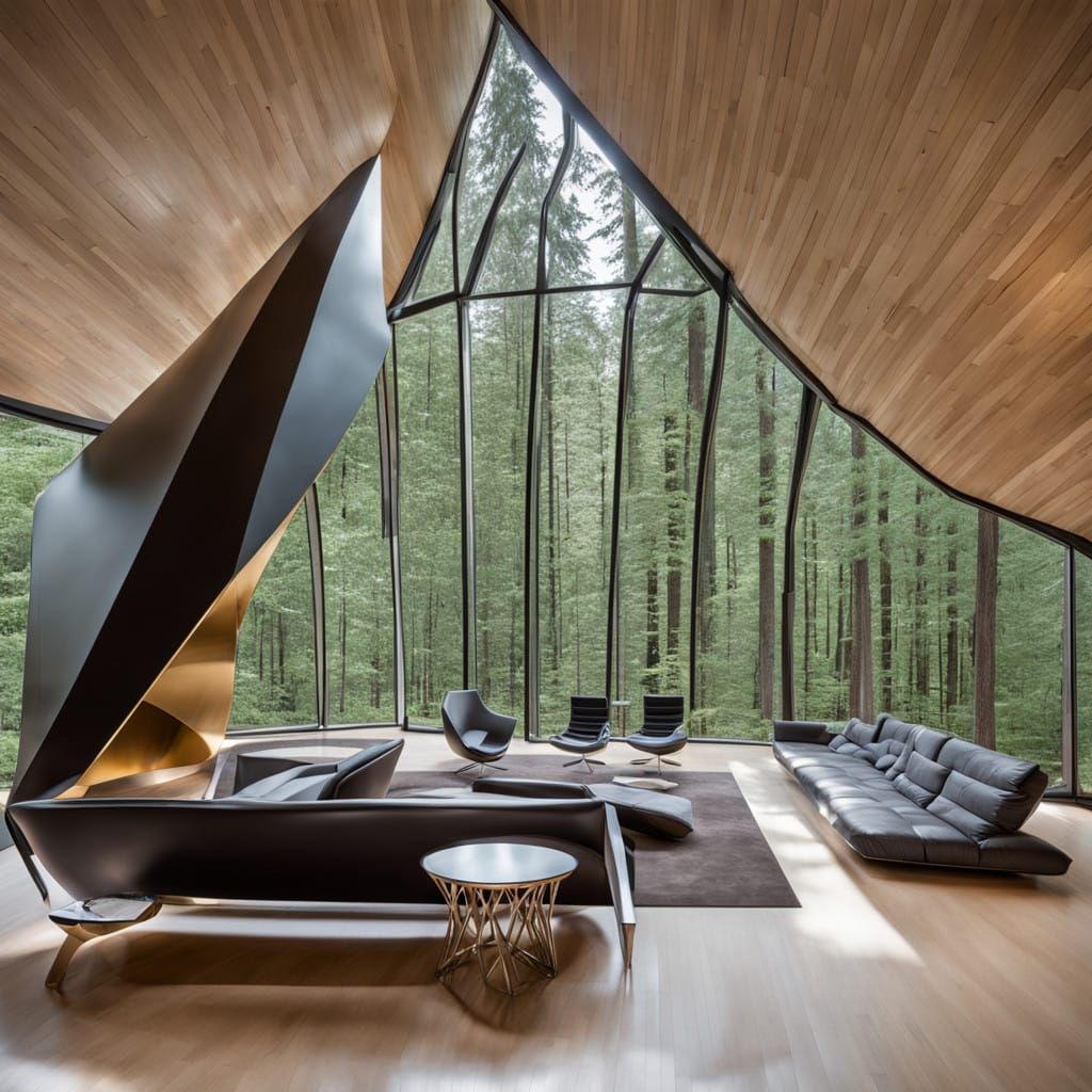 Retro-Futuristic Mansion in Alaska Forest