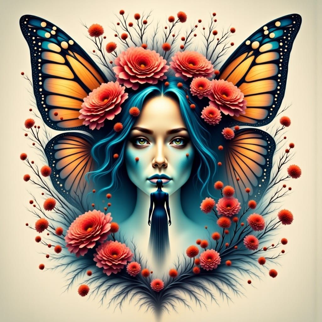 Dreamy Mist: Surreal Figure in Ethereal Landscape