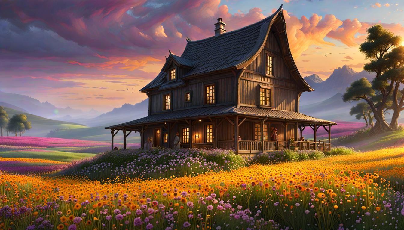 Wildflower Homestead: A Detailed Fantasy Landscape
