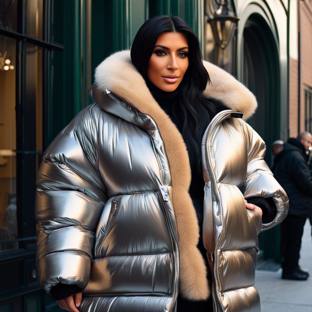 Plus Size Woman in Puffer Jacket: Professional Portrait