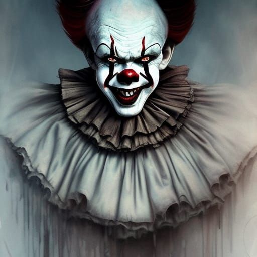 Creepy Pennywise Portrait: An Evil Clown Masterpiece